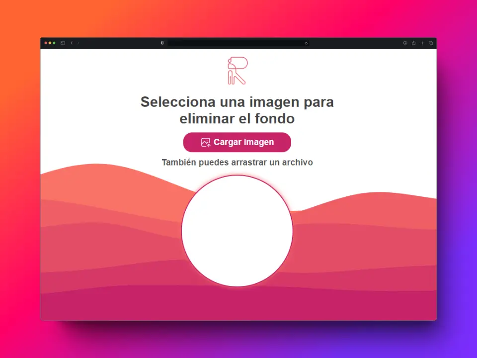 Screenshot de software para eliminar fondo de imagenes